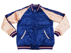 Japanesque Men's Japanese Souvenir Jacket Goldfish Sukajan 3RSJ-044 Navy-Blue/Pink