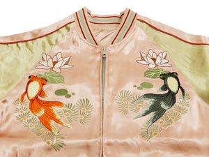 Japanesque Men's Japanese Souvenir Jacket Goldfish Sukajan 3RSJ