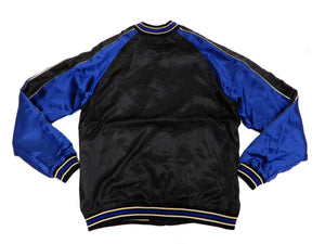 Japanesque Men's Japanese Souvenir Jacket Koi Fish Sukajan 3RSJ-047 Black/Navy-Blue