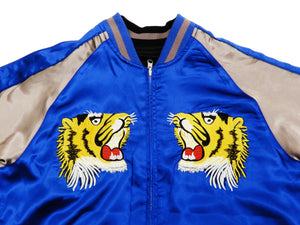 Japanesque Men's Japanese Souvenir Jacket Japan Map x Tiger Sukajan 3RSJ-552 Black/Purple