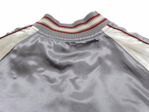 Japanesque Sukajan Jacket Men's Japanese Souvenir Jacket Weeping Cherry 3RSJ-753 Gray/Off