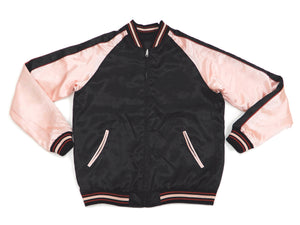 Japanesque Sukajan Men's Japanese Souvenir Jacket Japanese Koi fish 3RSJ-754 Black/Pink