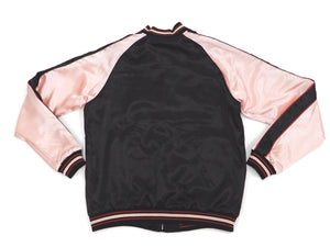 Japanesque Sukajan Men's Japanese Souvenir Jacket Japanese Koi fish 3RSJ-754 Black/Pink