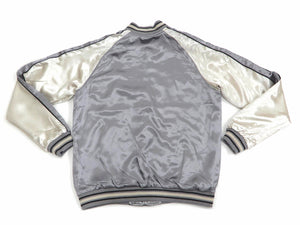Japanesque Sukajan Men's Japanese Souvenir Jacket Japanese Koi fish 3RSJ-754 Gray/Off