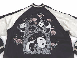 Japanesque Sukajan Panda Jacket Men's Japanese Souvenir Jacket 3RSJ-755 Black/Off