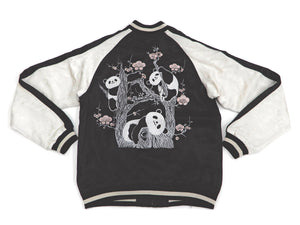 Japanesque Sukajan Panda Jacket Men's Japanese Souvenir Jacket 3RSJ-755 Black/Off