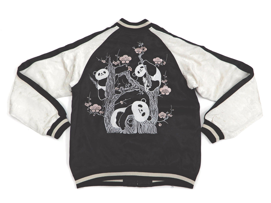 Japanesque Sukajan Panda Jacket Men's Japanese Souvenir Jacket 3RSJ-755 Black/Off