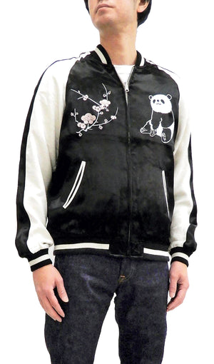 Japanesque Sukajan Panda Jacket Men's Japanese Souvenir Jacket 3RSJ-755 Black/Off