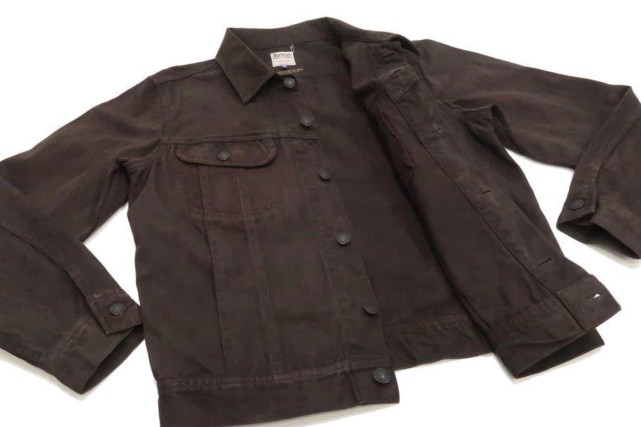 Studio D'artisan Jacket Men's Amami Dorozome Easterner Jacket Modify Version of Lee 101 Westerner Rider Jacket 4545-DORO Dark-Brown