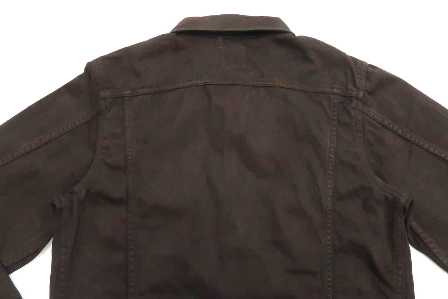 Studio D'artisan Jacket Men's Amami Dorozome Easterner Jacket Modify Version of Lee 101 Westerner Rider Jacket 4545-DORO Dark-Brown