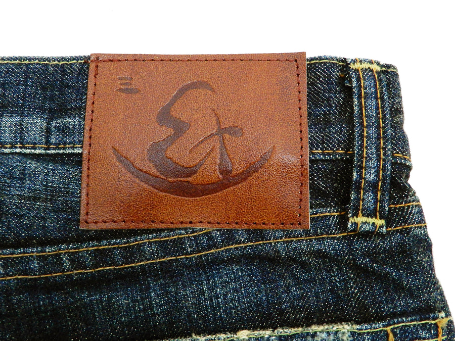Eternal Faded Jeans Men's Low Rise Slim Fit Straight Leg Button Fly Japanese Denim 52291 Dark-Indigo