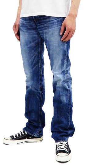 Eternal Faded Jeans Men's Low Rise Slim Fit Straight Leg Button Fly Japanese Denim 52291 Light-Indigo