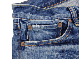 Eternal Faded Jeans Men's Low Rise Slim Fit Straight Leg Button Fly Japanese Denim 52291 Light-Indigo