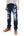Eternal Ripped Distressed Jeans Men's Pre-Faded Denim Low Rise Slim Fit Straight Leg Button Fly 52292 Dark-Indigo