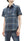Studio D'artisan Men's Noragi-Style Sashiko Jacquard Short Sleeve Shirt, Boro-Inspired Heavyweight Japanese Workwear Button-Up Shirt, Made in Japan (SDA 5657, Blue)