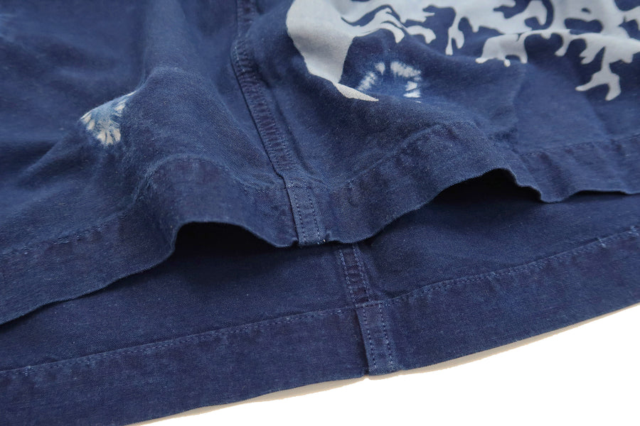 Studio D'artisan Indigo Short Sleeve Button-Up Shirt Men's Japanese Art Casual Shirt 5668