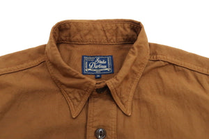 Studio D'artisan Kakishibu Chambray Shirt Men's Plain Short Sleeve Work Shirt 5675 Brown