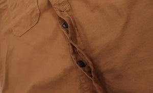 Studio D'artisan Kakishibu Chambray Shirt Men's Plain Short Sleeve Work Shirt 5675 Brown