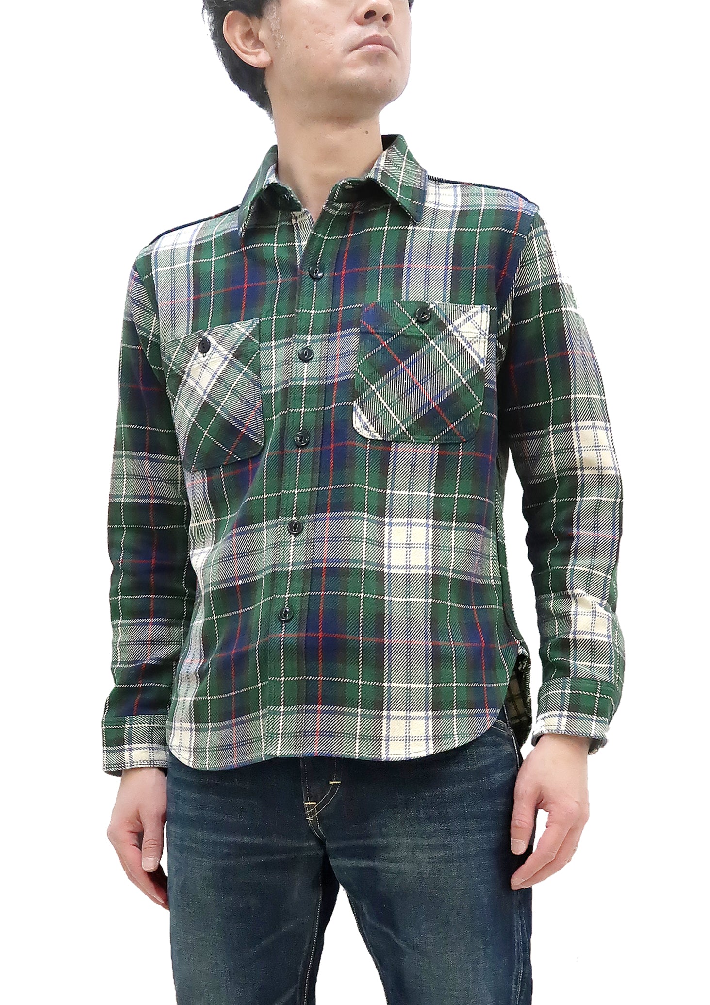 Studio D'artisan Plaid Flannel Shirt Men's Heavyweight Long Sleeve