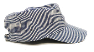 Studio D'artisan Hickory Work Cap Men's Adjustable Flat Top Railroad Engineer Hat 7222H