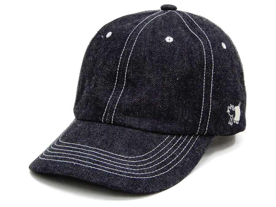 Studio D'artisan Denim Hat Men's High Crown Denim Cap with a Pig Embroidery D7524