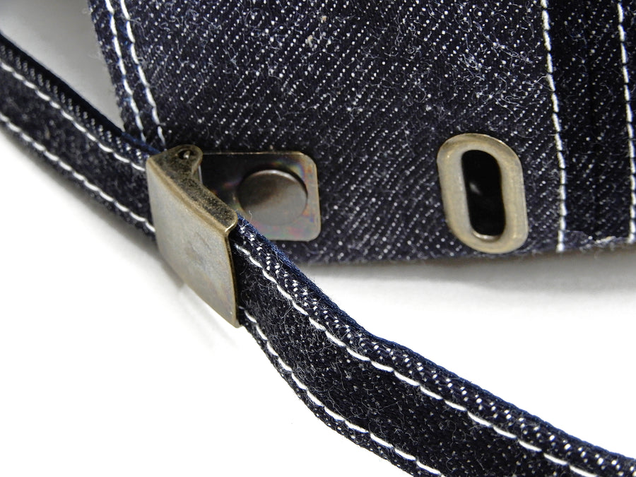 Studio D'artisan Denim Hat Men's High Crown Denim Cap with a Pig Embroidery D7524