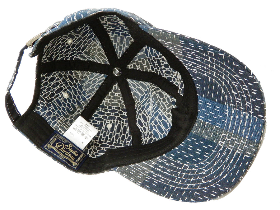 Studio D'artisan Sashiko Cap Men's Japanese Noragi Boro Style No Mesh Hat 7526 Blue
