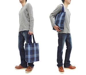 Studio D'artisan Sashiko Tote Bag Casual Noragi Boro Fabric Small Tote Bag 7536 Blue