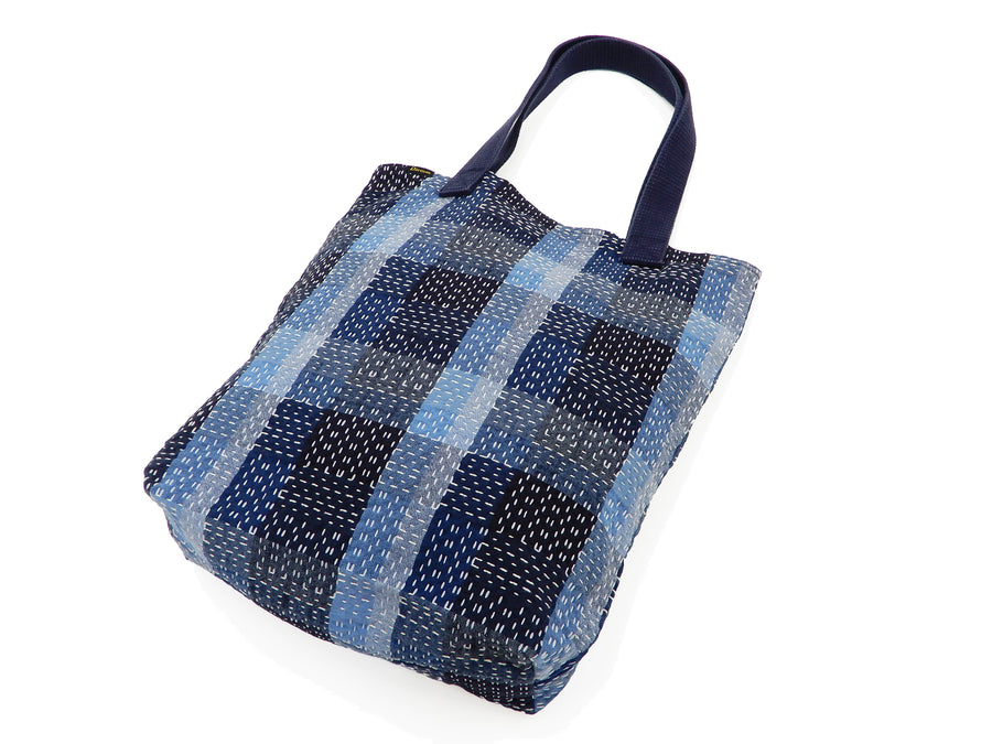 Studio D'artisan Sashiko Tote Bag Casual Noragi Boro Fabric Small Tote Bag 7536 Blue