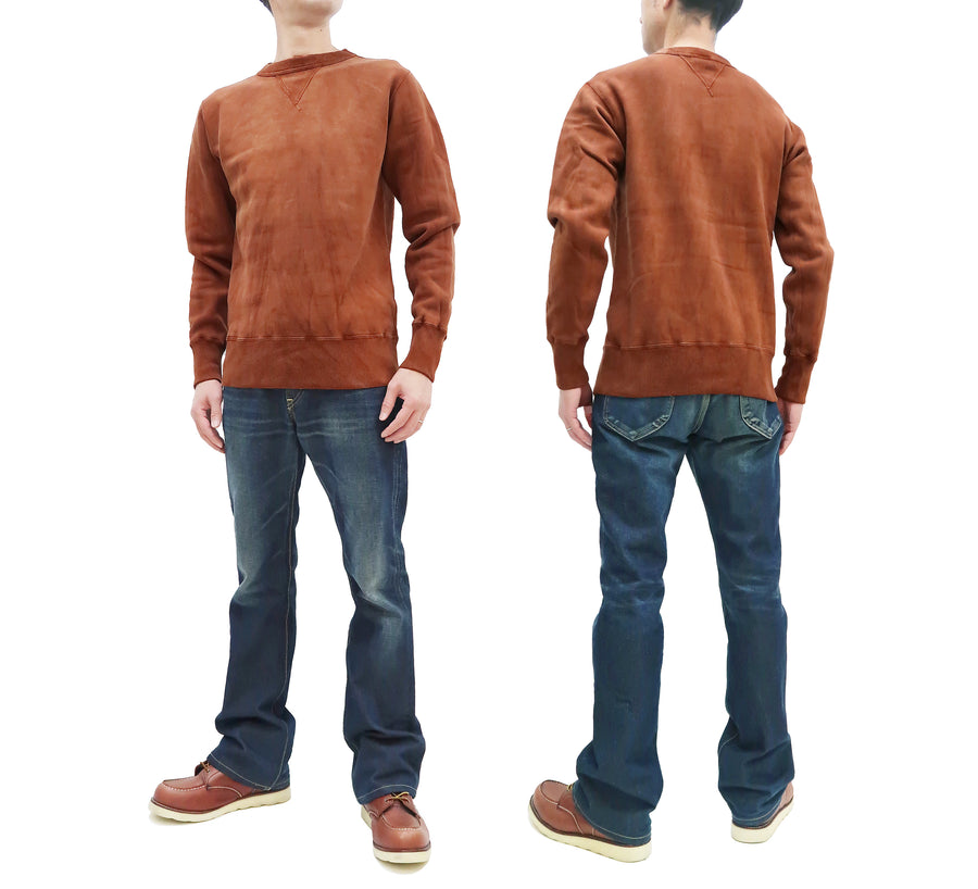 Studio D'artisan Sweatshirt Men's Amami Dorozome Plain Earth Tone Sweatshirt with Natural Mud and Plant Dye 8081-DORO Brown