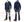 Studio D'artisan Plain Hoodie Men's Solid Zip-Up Hooded Sweatshirt 8087M Navy-Blue