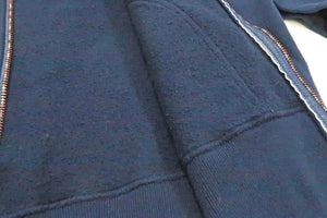 Studio D'artisan Plain Hoodie Men's Solid Zip-Up Hooded Sweatshirt 8087M Navy-Blue