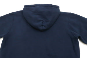 Studio D'artisan Plain Hoodie Men's Solid Zip-Up Hooded Sweatshirt 8087M Navy-Blue