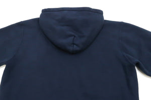 Studio D'artisan Plain Hoodie Men's Solid Zip-Up Hooded Sweatshirt 8087M Navy-Blue