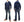 Studio D'artisan Plain Hoodie Men's Solid Zip-Up Hooded Sweatshirt 8087M Navy-Blue