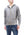 Studio D'artisan Plain Hoodie Men's Solid Zip-Up Hooded Sweatshirt 8087M Heather-Grey
