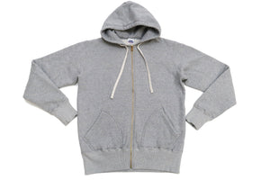 Studio D'artisan Plain Hoodie Men's Solid Zip-Up Hooded Sweatshirt 8087M Heather-Grey