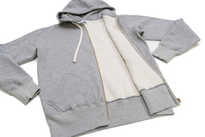 Studio D'artisan Plain Hoodie Men's Solid Zip-Up Hooded Sweatshirt 8087M Heather-Grey
