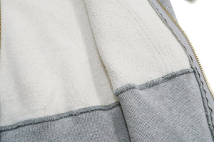 Studio D'artisan Plain Hoodie Men's Solid Zip-Up Hooded Sweatshirt 8087M Heather-Grey