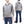 Studio D'artisan Plain Hoodie Men's Solid Zip-Up Hooded Sweatshirt 8087M Heather-Grey