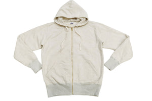 Studio D'artisan Plain Hoodie Men's Solid Zip-Up Hooded Sweatshirt 8087M Oatmeal