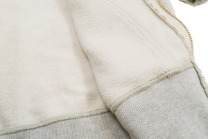 Studio D'artisan Plain Hoodie Men's Solid Zip-Up Hooded Sweatshirt 8087M Oatmeal