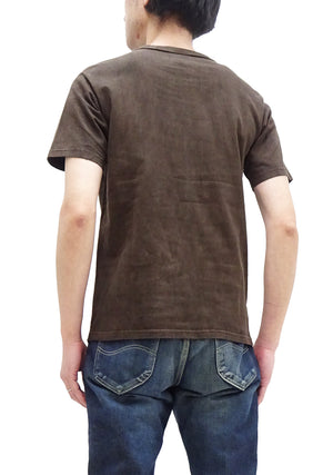 Studio D'artisan T-shirt Men's Natural Dye Amami Dorozome Plain Solid Color Short Sleeve Tee 8094 Brown