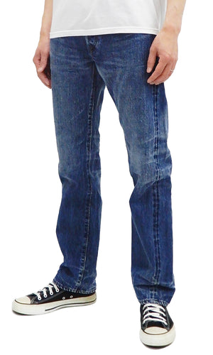 Eternal Faded Jeans Men's Slim Fit Straight Leg Button Fly Japanese Selvedge Denim 811 Mid-Tone