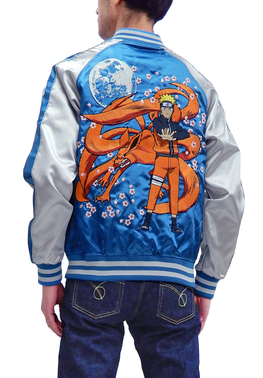 Naruto Sukajan Jacket Men's Naruto Shippuden Japanese Souvenir Jacket 9001822 Blue/Gray