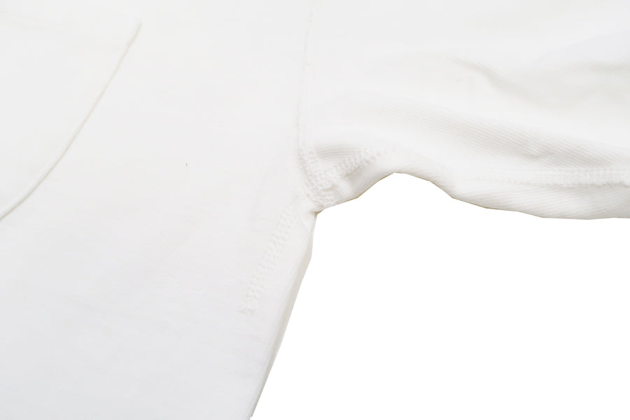 Studio D'artisan Plain T-shirt Men's Short Sleeve Suvin Gold Tsuri-ami Loopwheeled Pocket Tee 9916 White