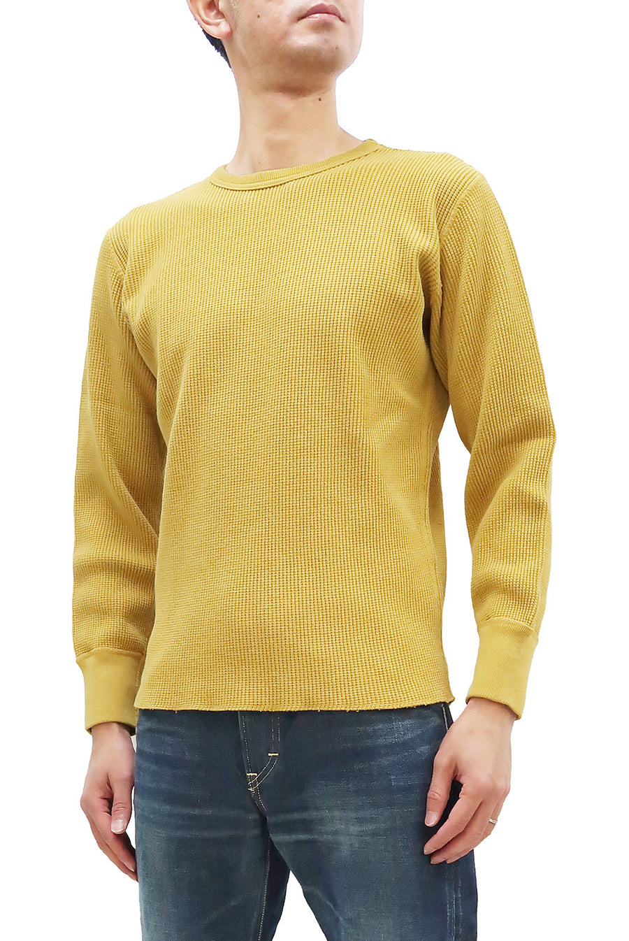 Thermal Waffle Knit Crew Neck Long Sleeve T-Shirt for Women