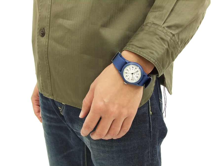 Alpha Industries Men's Vietnam Watch Quartz Analog Military Wrist Watch ALW-46374 White/Blue