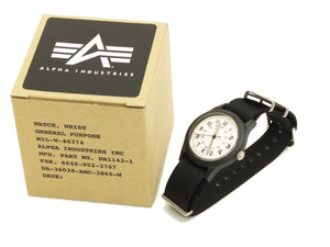 Alpha Industries Men's Vietnam Watch Quartz Analog Military Wrist Watch ALW-46374 White/Black