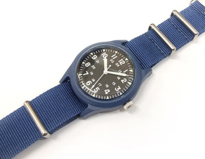 Alpha Industries Men's Vietnam Watch Quartz Analog Military Wrist Watch ALW-46374 Black/Blue
